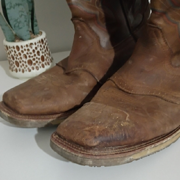 HH Double H Brown Leather Cowboy Boots Western Boots Size 14D - Picture 4 of 15